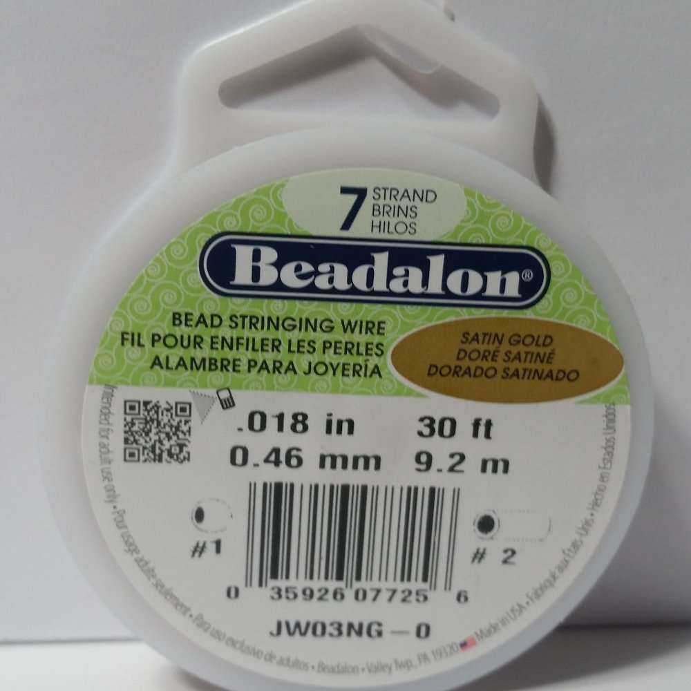 Bead Stringing Wire Satin Gold 7 Strand 30' .46mm
